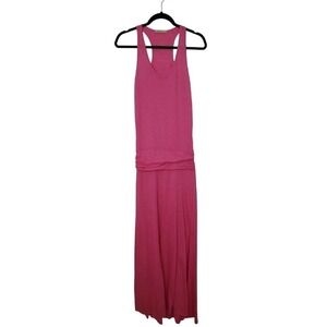 Alternative Earth Womens Sz S Hot Pink Jersey Knit Maxi Dress Sleeveless Barbie
